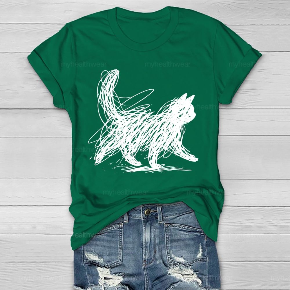 Cat Graphic  Healthwear T-shirt