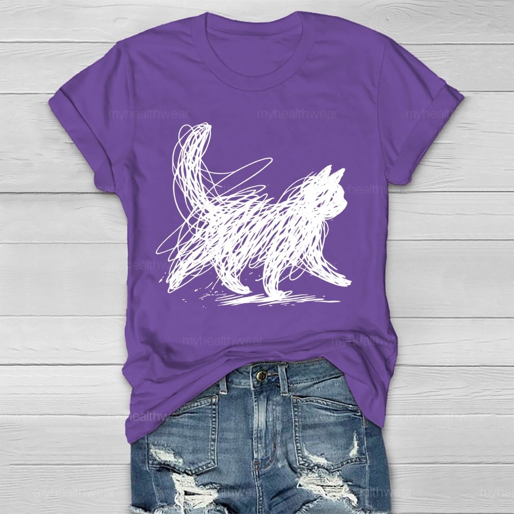 Cat Graphic  Healthwear T-shirt