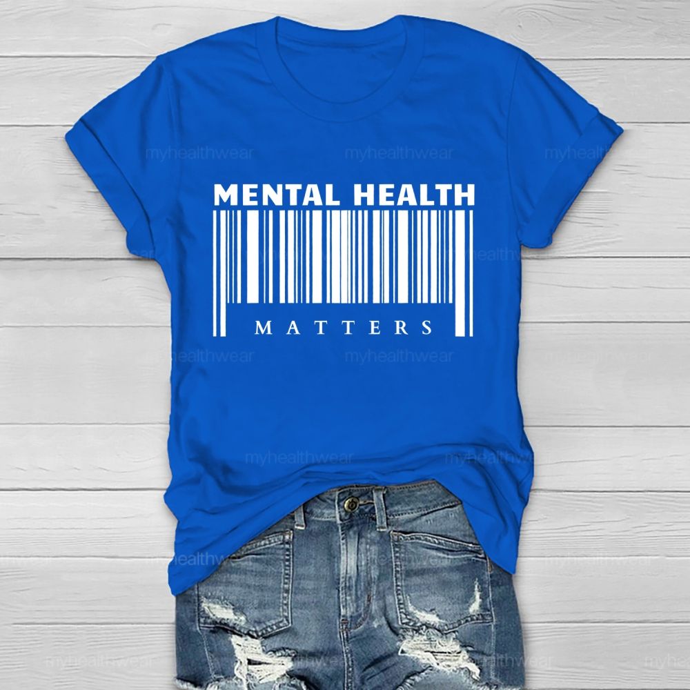Mental Health Matters Barcode  Healthwear T-shirt