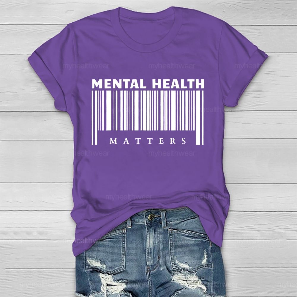 Mental Health Matters Barcode  Healthwear T-shirt