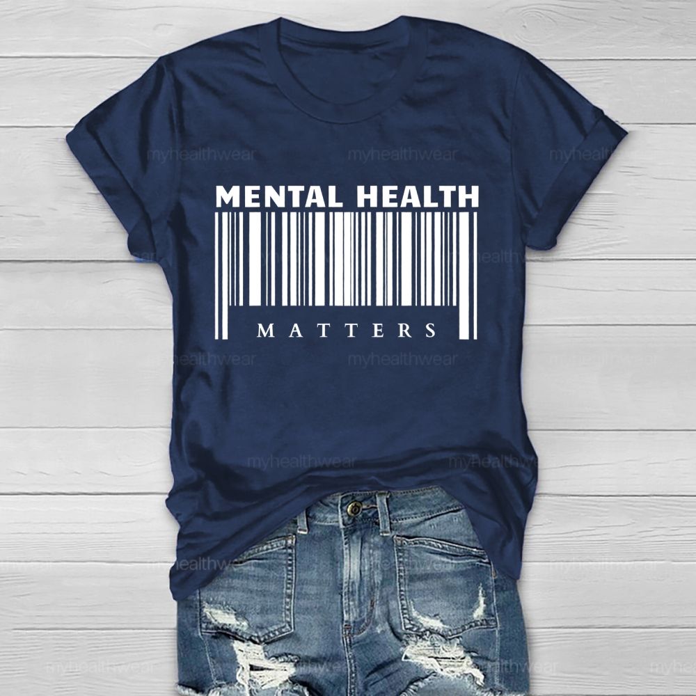 Mental Health Matters Barcode  Healthwear T-shirt