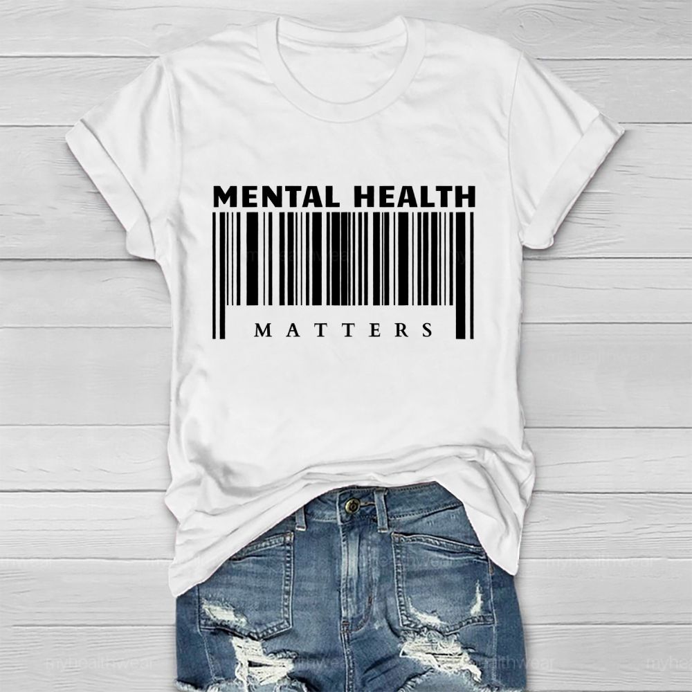 Mental Health Matters Barcode  Healthwear T-shirt