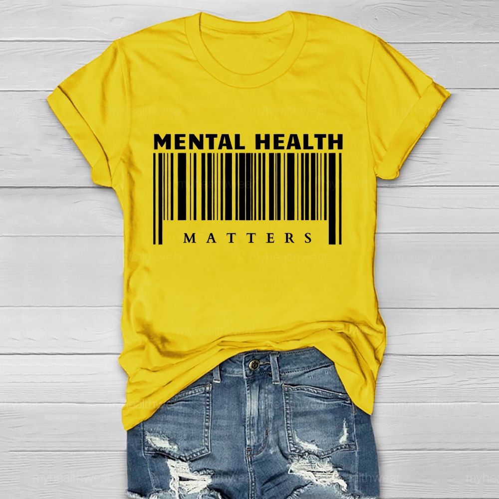 Mental Health Matters Barcode  Healthwear T-shirt