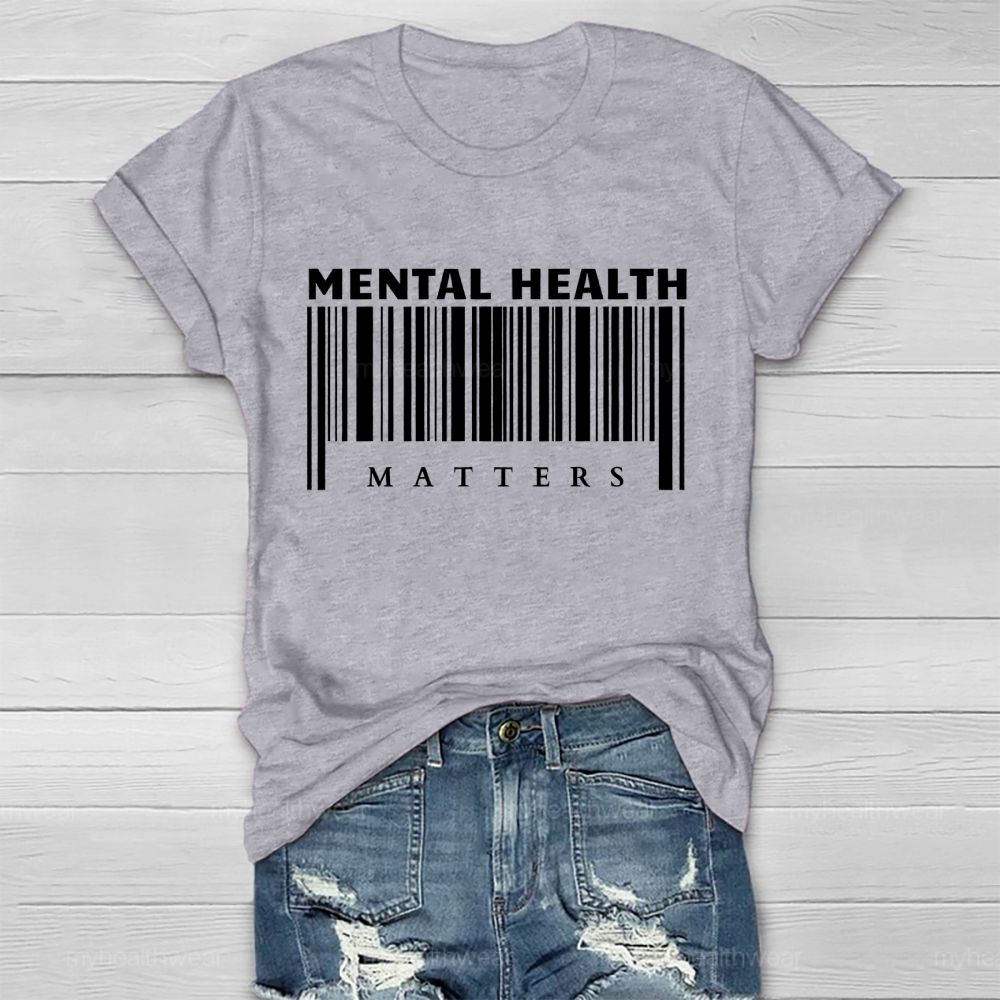 Mental Health Matters Barcode  Healthwear T-shirt
