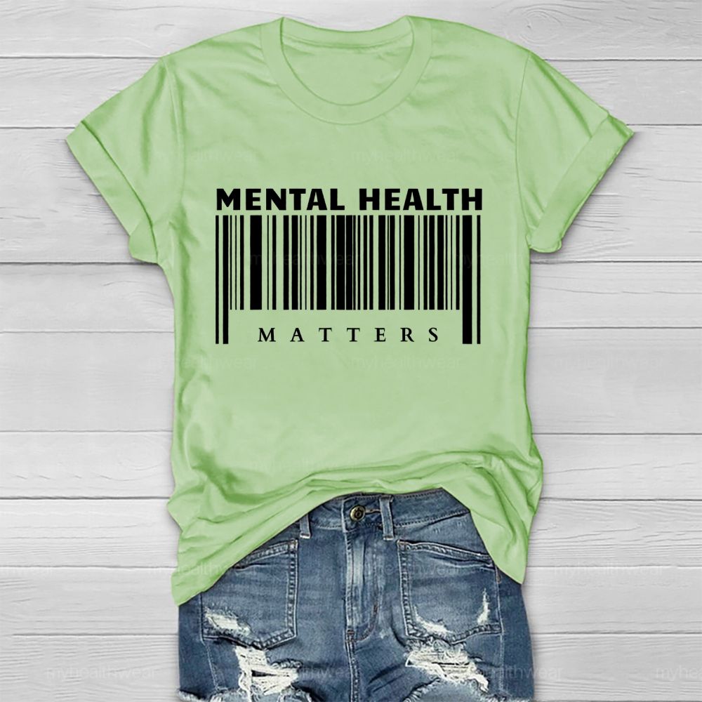 Mental Health Matters Barcode  Healthwear T-shirt