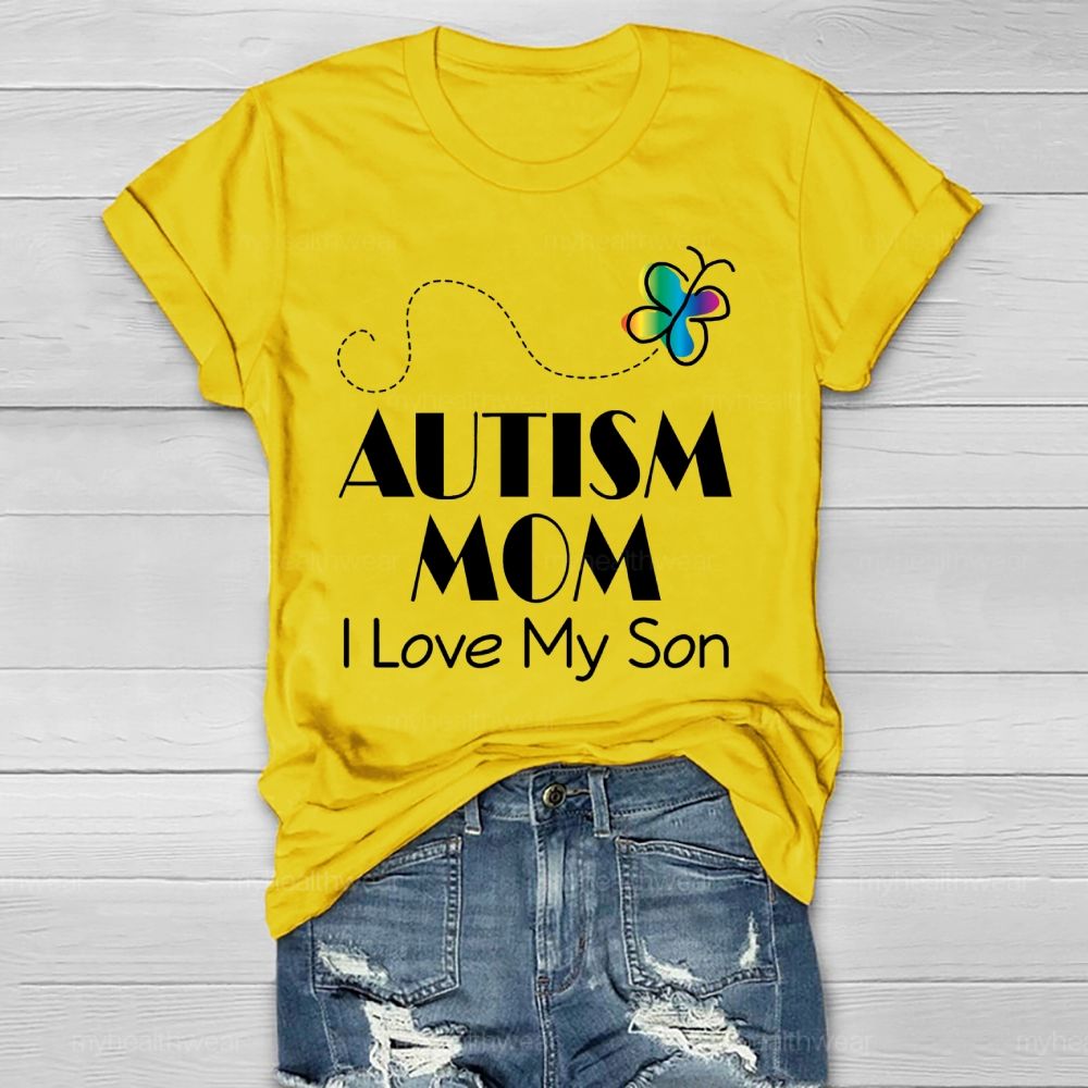 Autism Mom  I Love My Son   Healthwear T-shirt