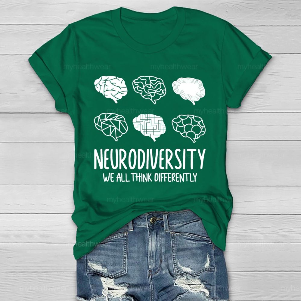Neurodiversity We All Think Differently  Pattern  Healthwear T-shirt