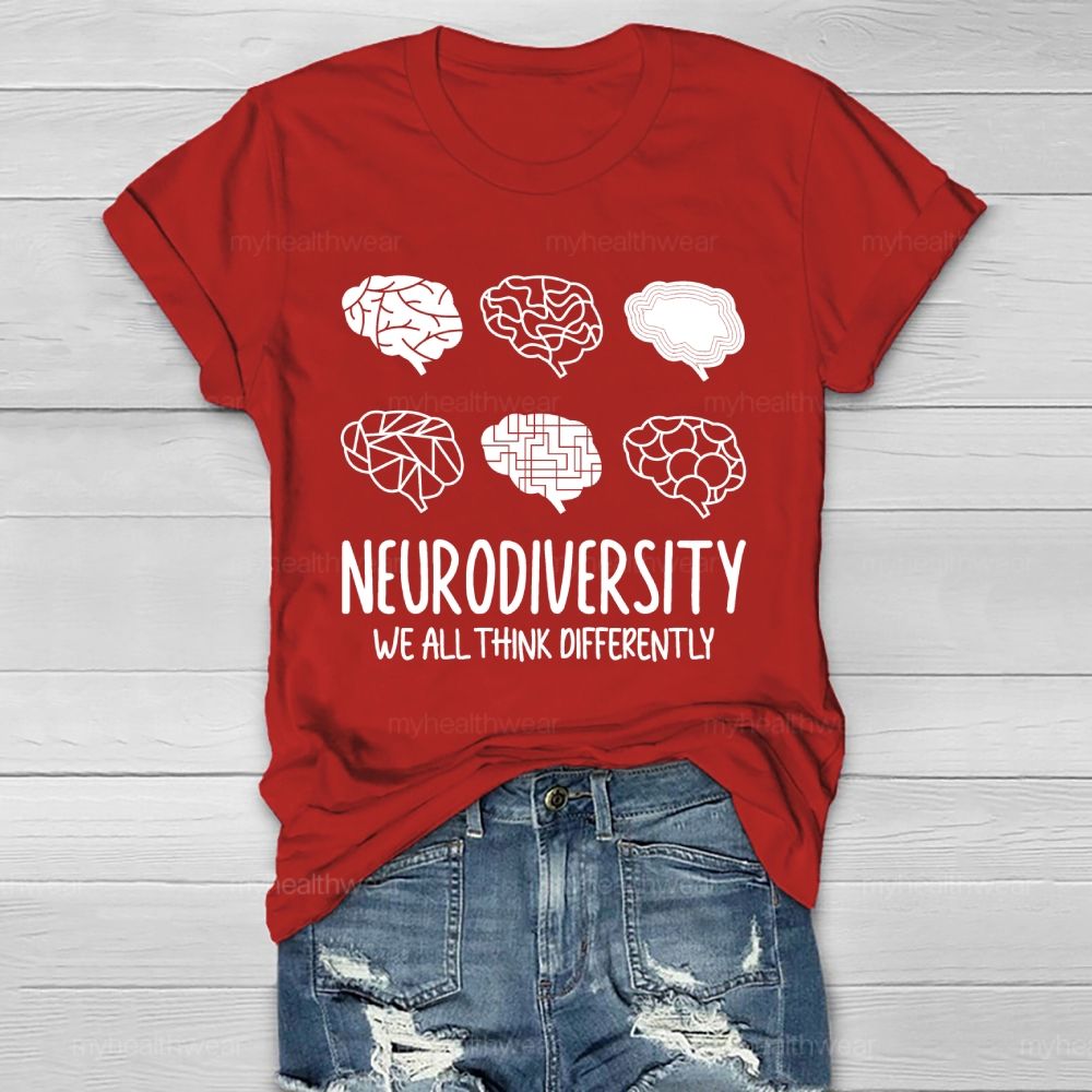 Neurodiversity We All Think Differently  Pattern  Healthwear T-shirt