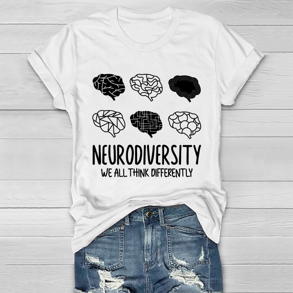 Neurodiversity We All Think Differently  Pattern  Healthwear T-shirt