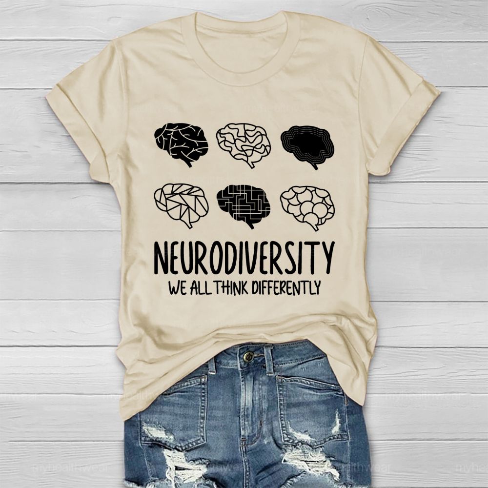 Neurodiversity We All Think Differently  Pattern  Healthwear T-shirt