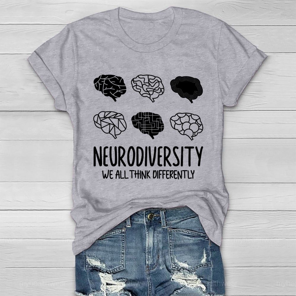 Neurodiversity We All Think Differently  Pattern  Healthwear T-shirt