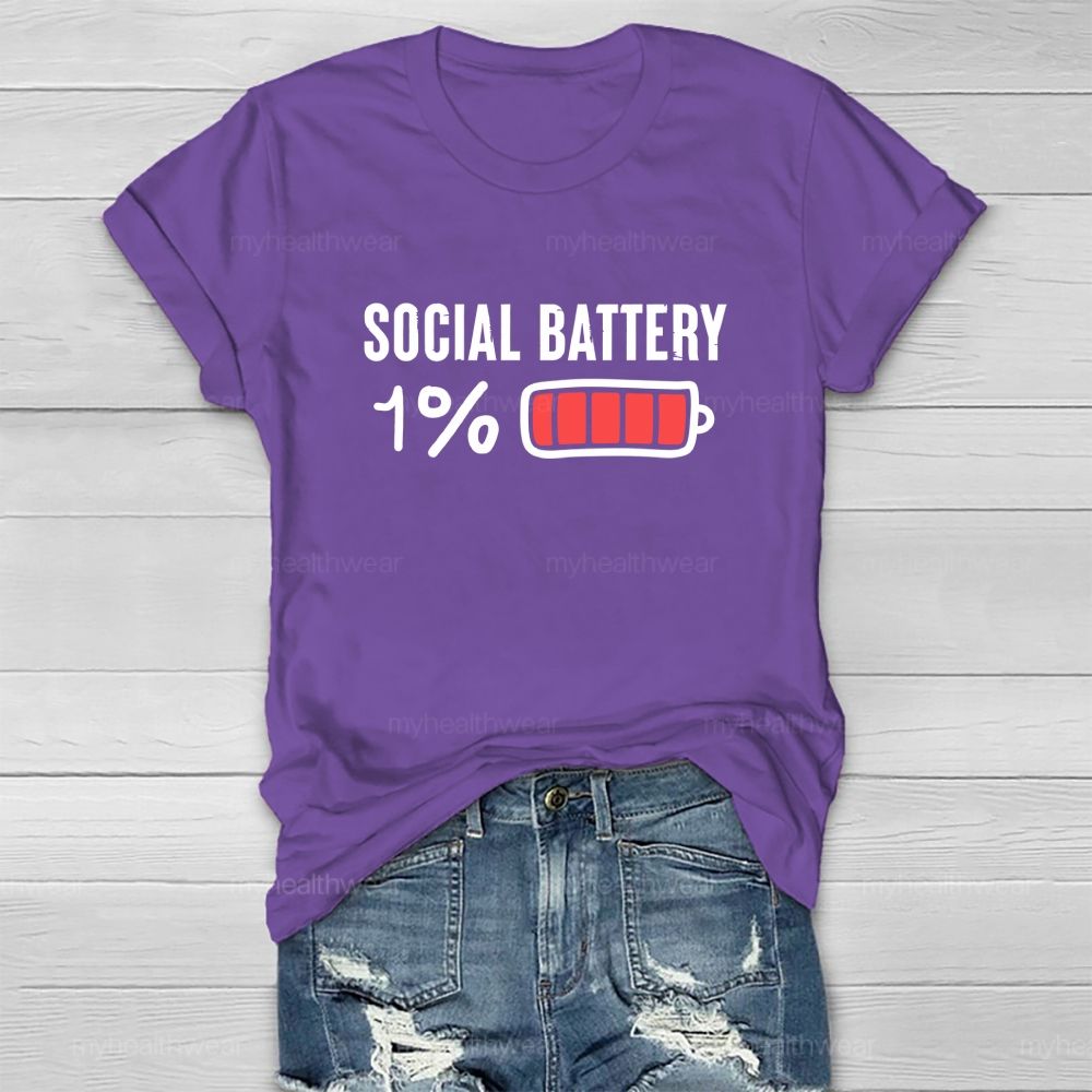 Social Battery 1%  Healthwear T-shirt