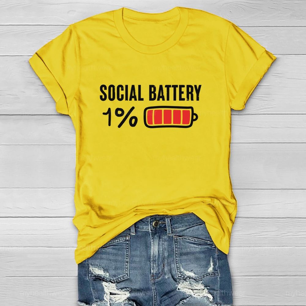 Social Battery 1%  Healthwear T-shirt
