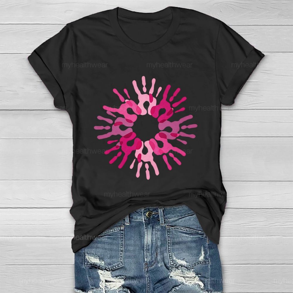 Pink Love Hands Healthwear T-shirt