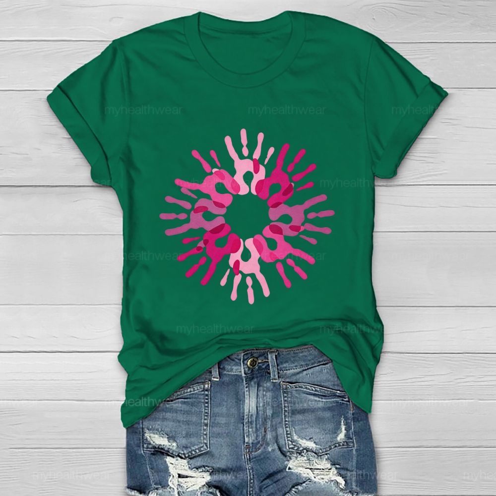 Pink Love Hands Healthwear T-shirt