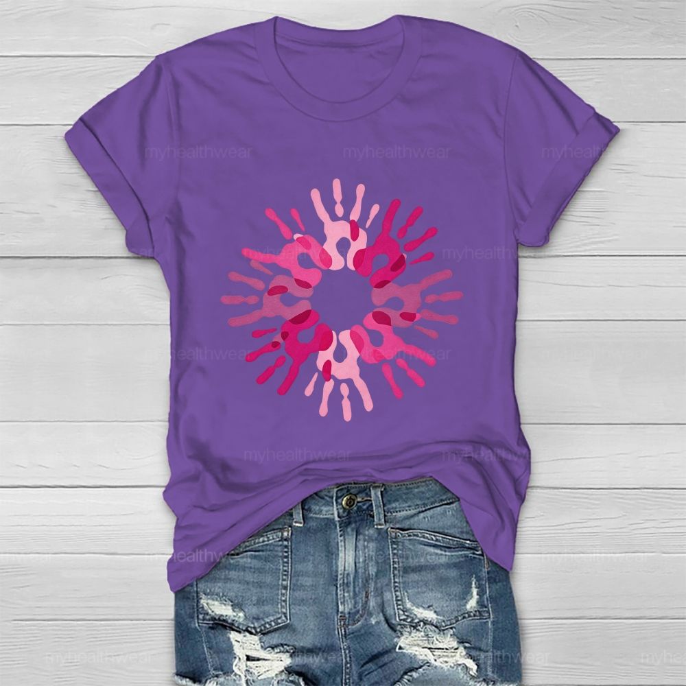 Pink Love Hands Healthwear T-shirt