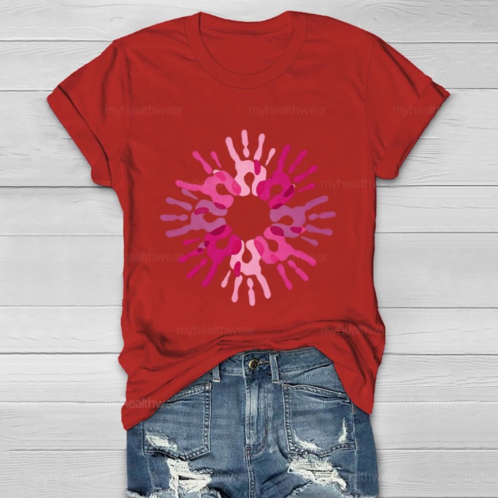 Pink Love Hands Healthwear T-shirt