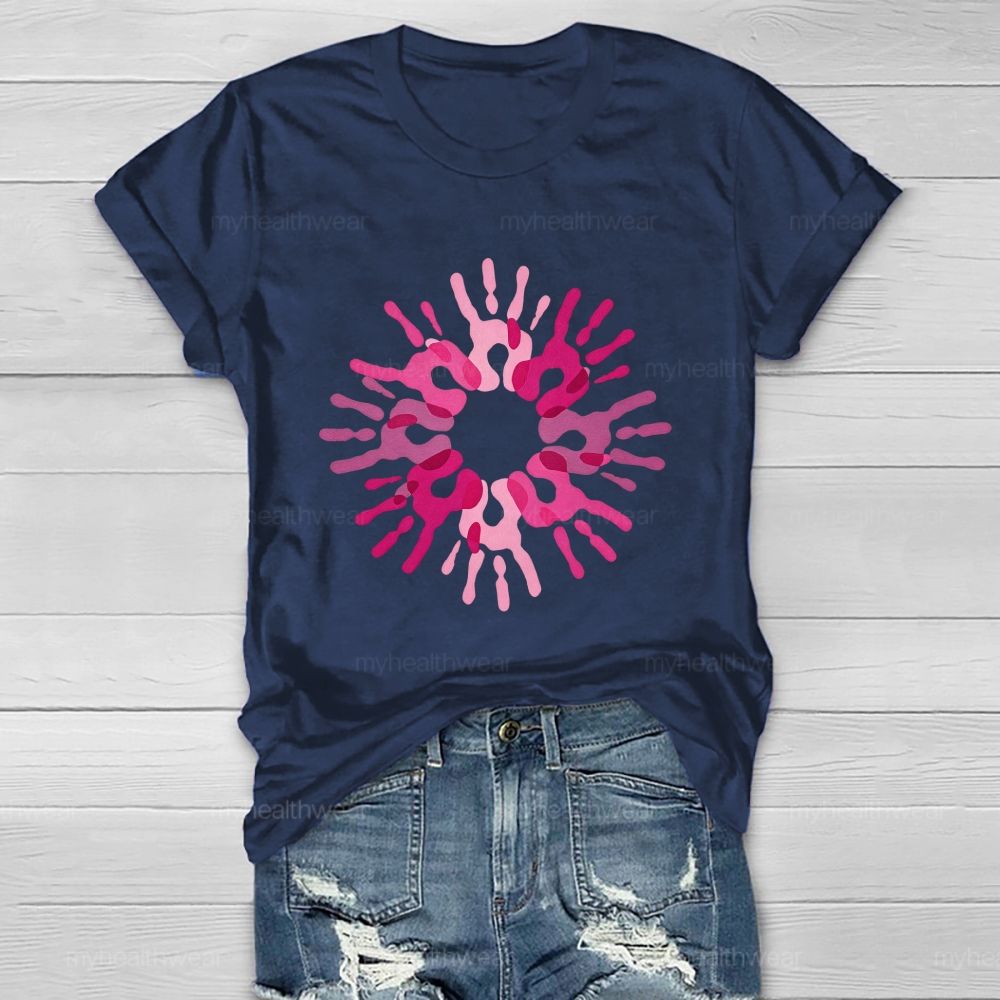 Pink Love Hands Healthwear T-shirt