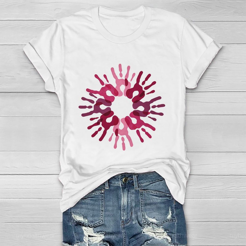 Pink Love Hands Healthwear T-shirt