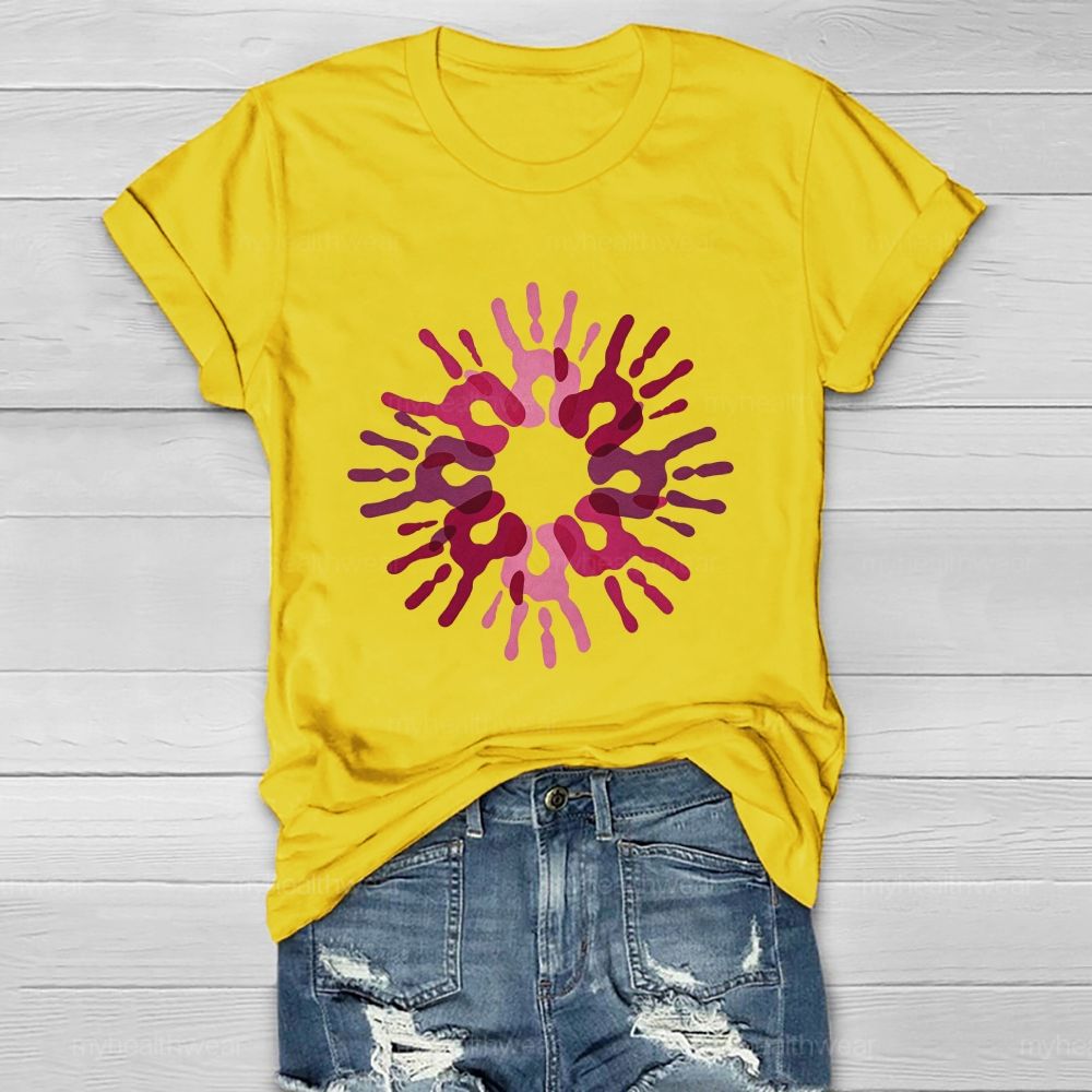 Pink Love Hands Healthwear T-shirt