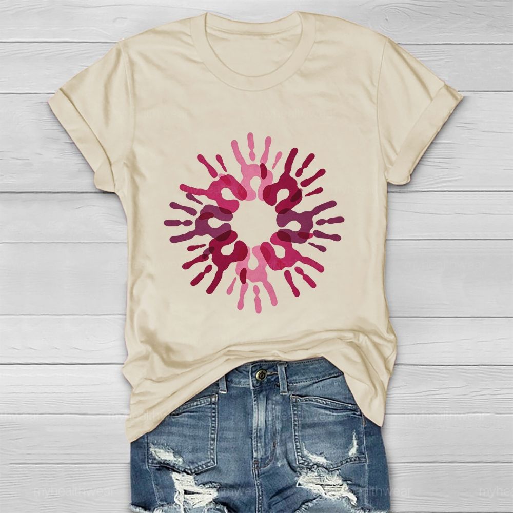 Pink Love Hands Healthwear T-shirt