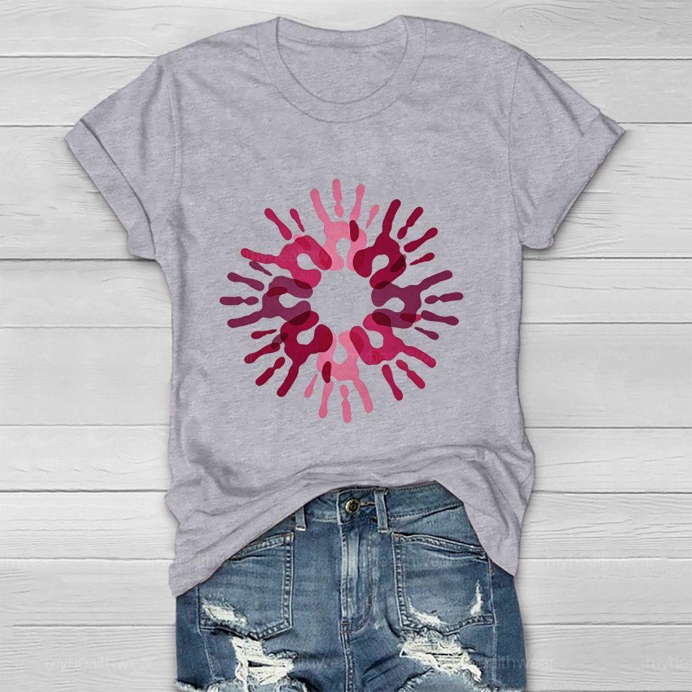 Pink Love Hands Healthwear T-shirt