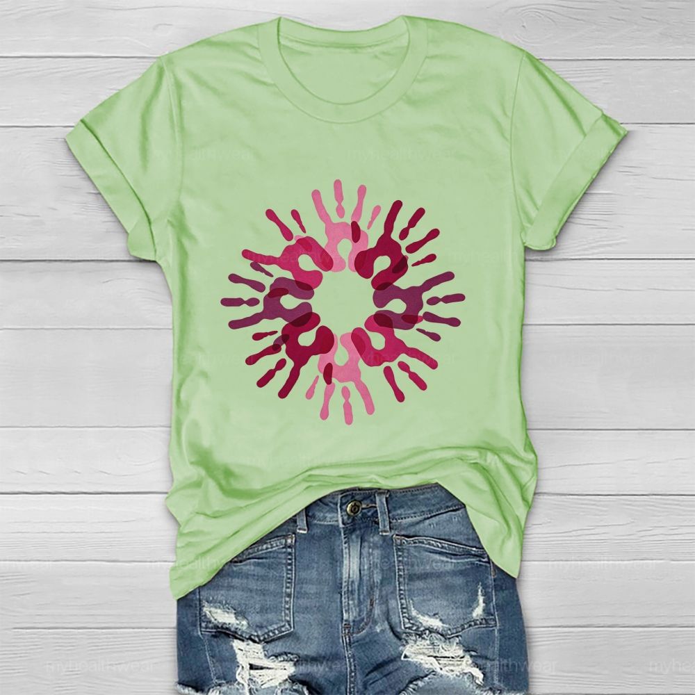 Pink Love Hands Healthwear T-shirt