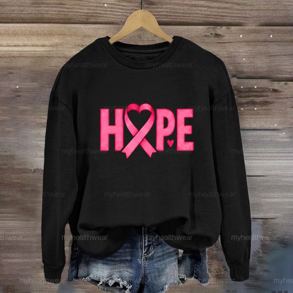 Hope Pink Ribbon Heart Sweatshirt