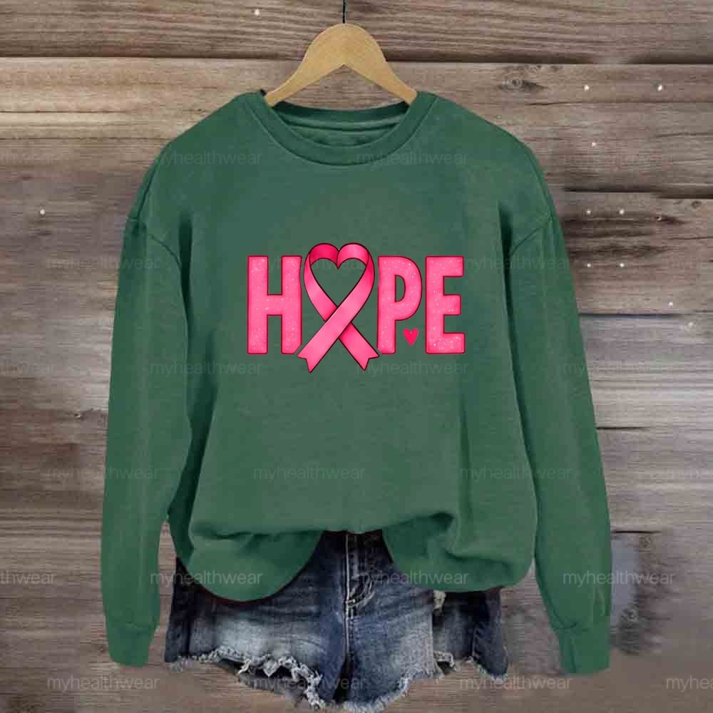 Hope Pink Ribbon Heart Sweatshirt