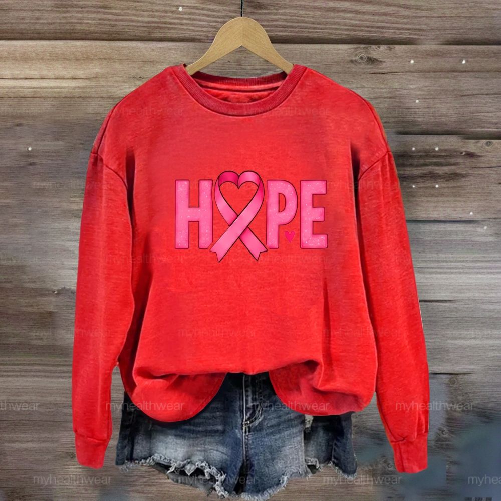 Hope Pink Ribbon Heart Sweatshirt