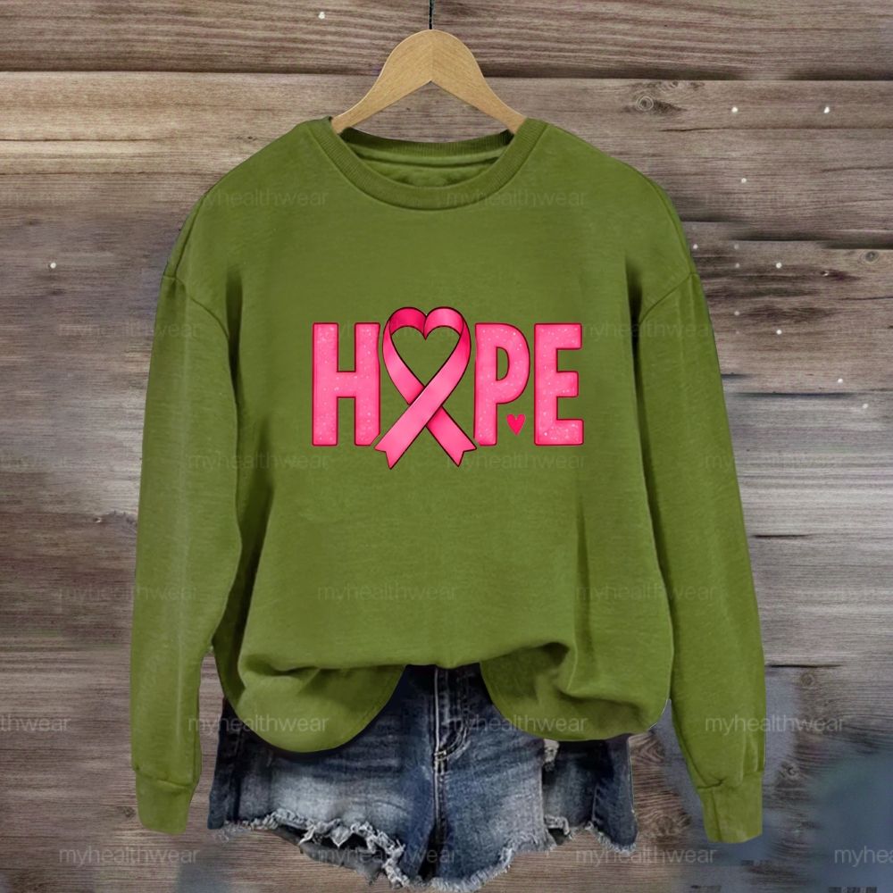 Hope Pink Ribbon Heart Sweatshirt
