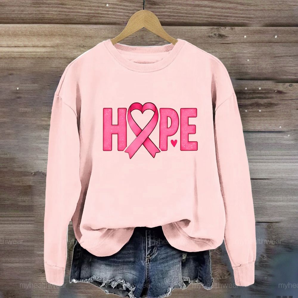 Hope Pink Ribbon Heart Sweatshirt