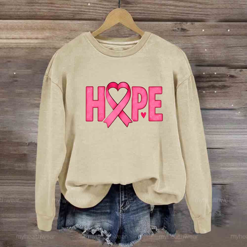 Hope Pink Ribbon Heart Sweatshirt