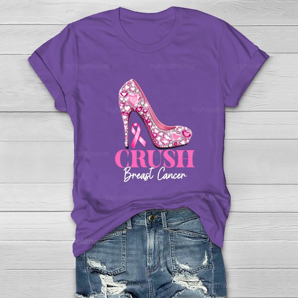 Crush Breast Cancer Pink High heel Healthwear T-shirt