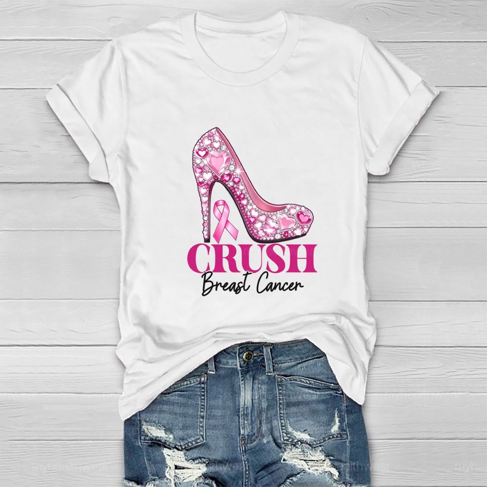 Crush Breast Cancer Pink High heel Healthwear T-shirt