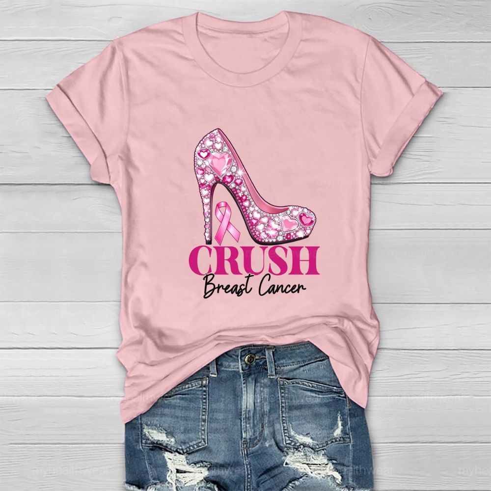 Crush Breast Cancer Pink High heel Healthwear T-shirt