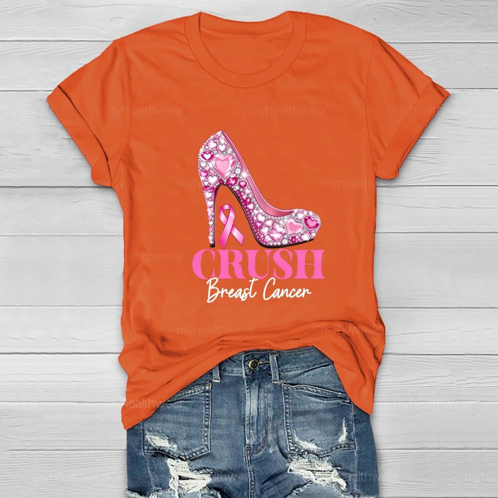 Crush Breast Cancer Pink High heel Healthwear T-shirt