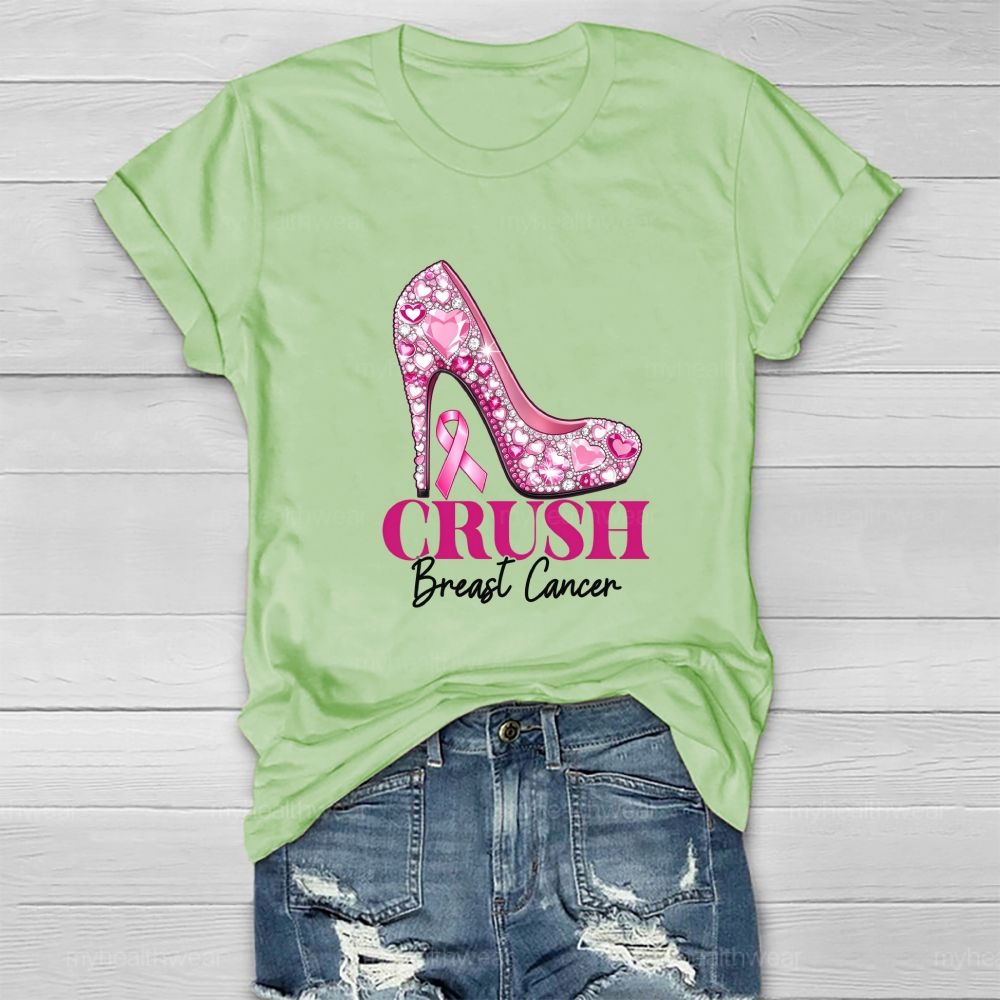 Crush Breast Cancer Pink High heel Healthwear T-shirt