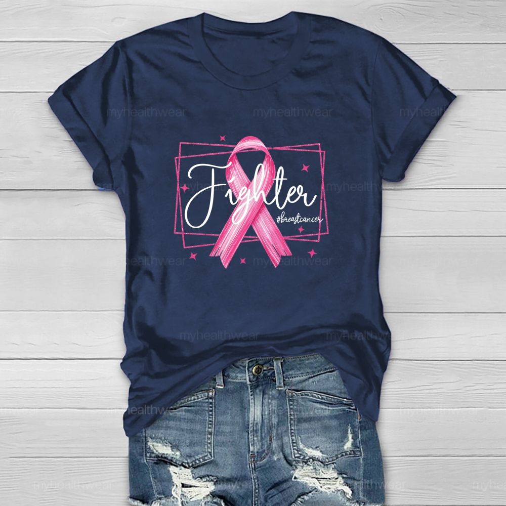 Fighter Pink Star Ribbon Healthwear T-shirt