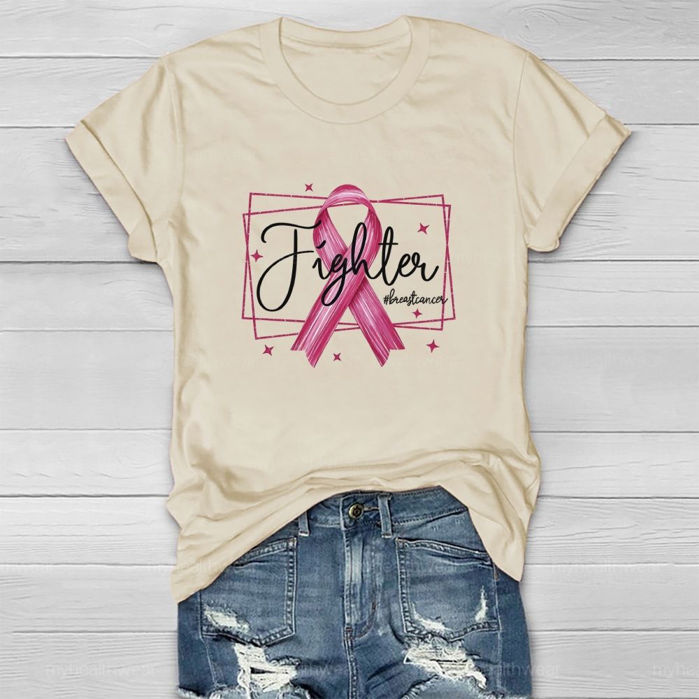 Fighter Pink Star Ribbon Healthwear T-shirt