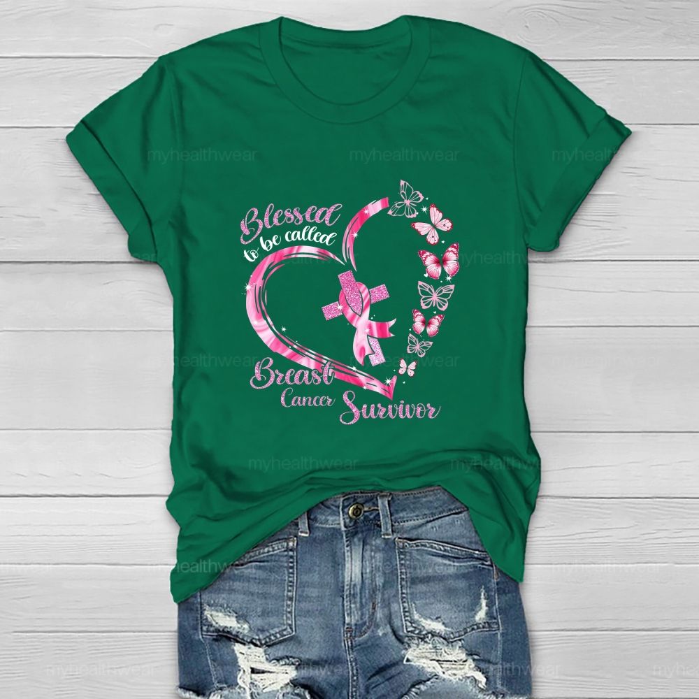 Blessed To Be Called Breast Cancer Survivor Healthwear T-shirt
