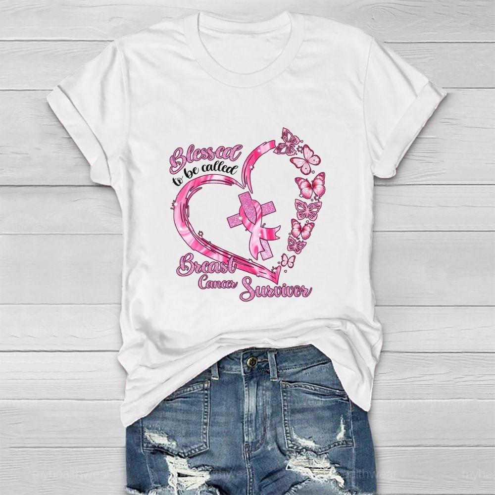 Blessed To Be Called Breast Cancer Survivor Healthwear T-shirt