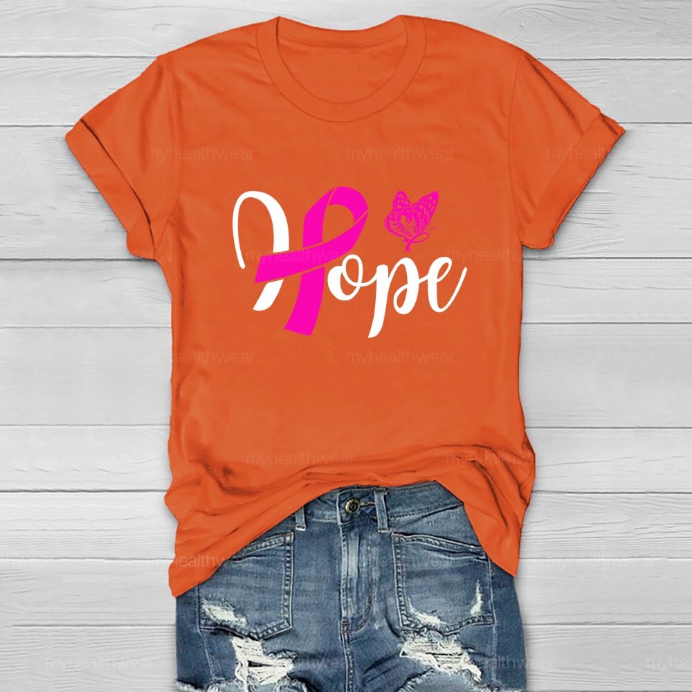 Hope Pink Ribbon Butterfly Healthwear T-shirt
