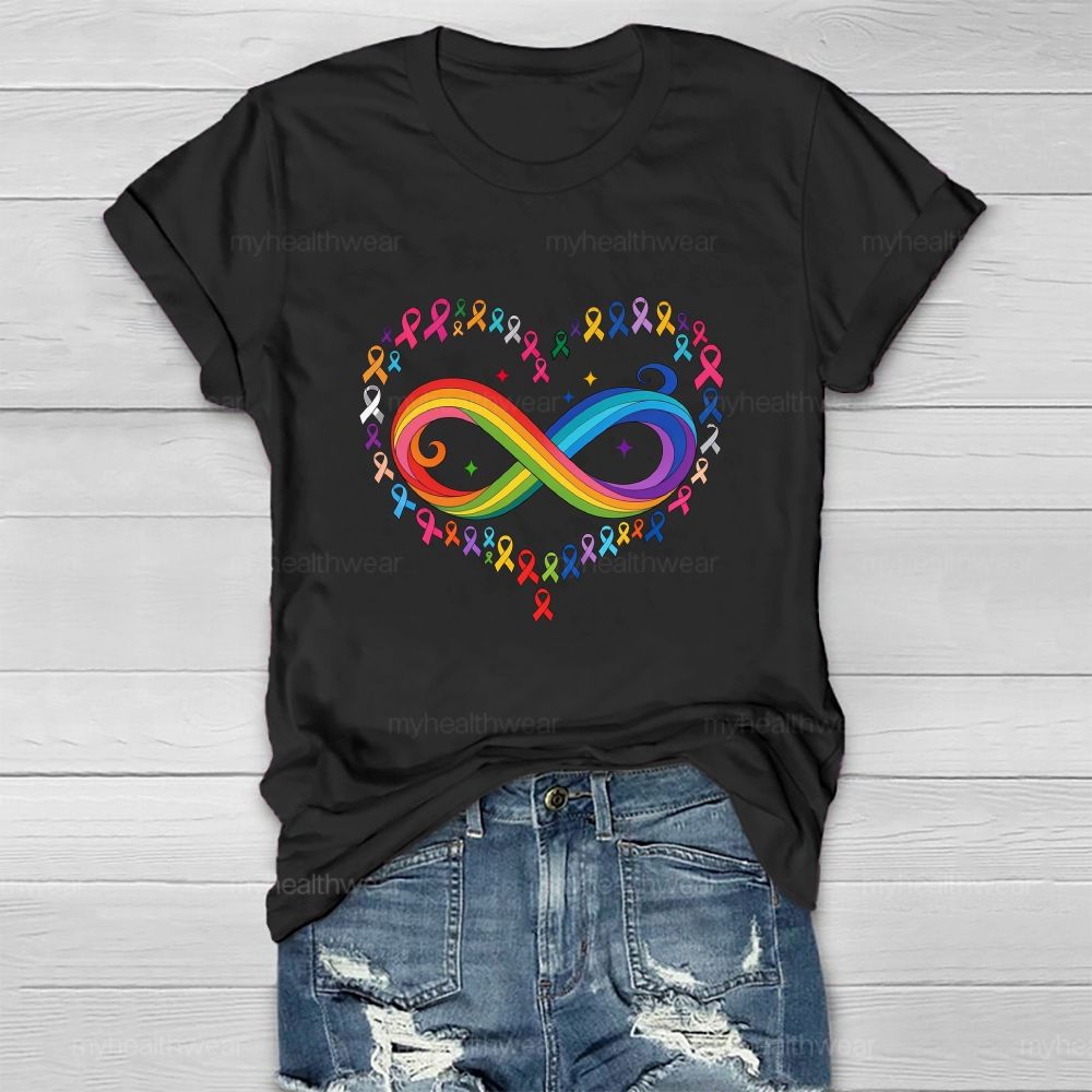 The Colorful Infinity Symbol Defeats All Diseases. Healthwear T-shirt