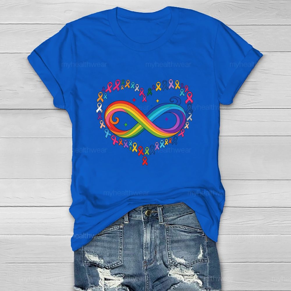 The Colorful Infinity Symbol Defeats All Diseases. Healthwear T-shirt