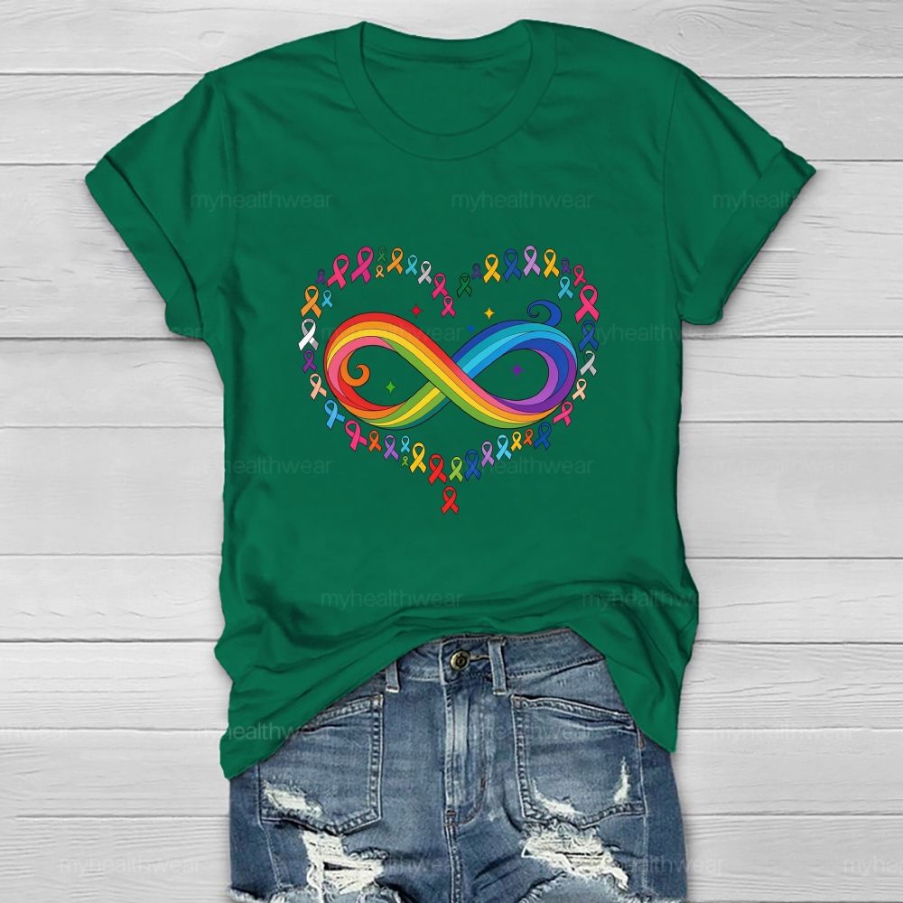 The Colorful Infinity Symbol Defeats All Diseases. Healthwear T-shirt