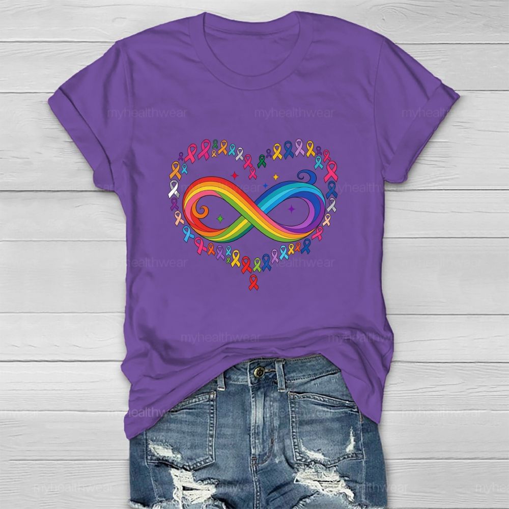 The Colorful Infinity Symbol Defeats All Diseases. Healthwear T-shirt