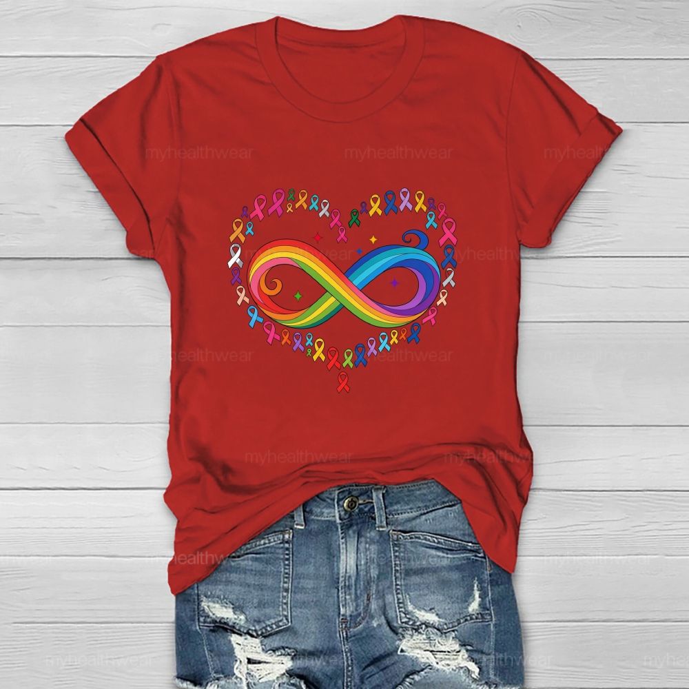 The Colorful Infinity Symbol Defeats All Diseases. Healthwear T-shirt