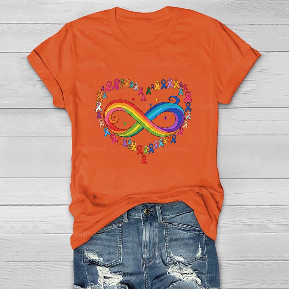 The Colorful Infinity Symbol Defeats All Diseases. Healthwear T-shirt