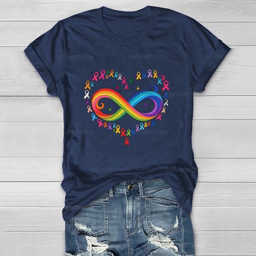 The Colorful Infinity Symbol Defeats All Diseases. Healthwear T-shirt